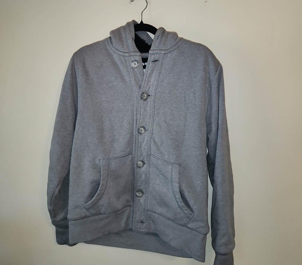 Old Navy Gray Button-Up Hoodie